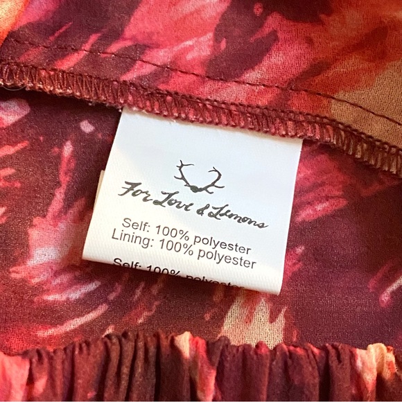 For love & lemons red orange yellow wild rose floral off the shoulders crop top - Picture 9 of 10